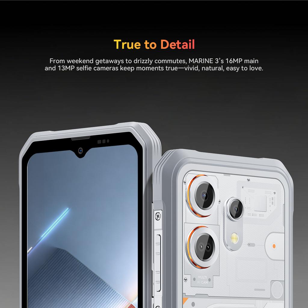 Oscal MARINE 3 Android 16 Smartphone 8GB+256GB MediaTek Helio G81 Rugged Phone Mobile