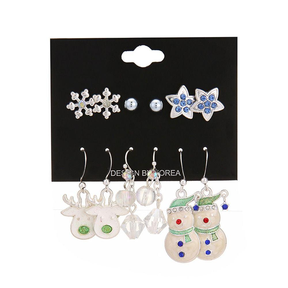 Gifts Female ELK Bell Stud Earrings for Women Fashion Jewelry Christmas Earring Set Dangle Earrings