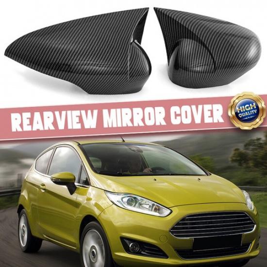 

Fits Ford Fiesta Mk7 2012-16 Carbon Black Rearview Door Side Mirror Cover Caps