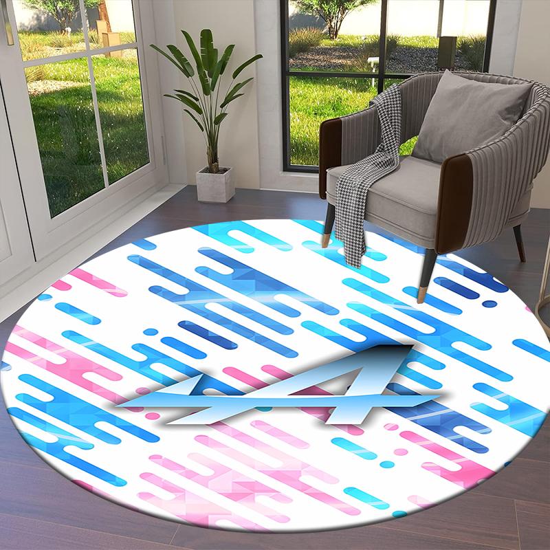 Alpine F1 Round Area Rug,Carpet Rug for Living Room Bedroom Sofa Playroom Decor,Non-slip Floor Mat