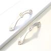 Modern Nordic Cabinet Handles White Amber Aluminum Alloy Black Drawer Pulls For Furniture Door Knocker