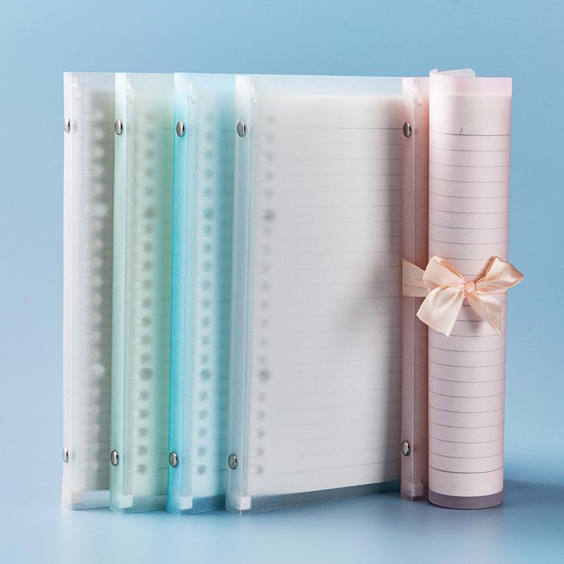 1PC B5 Transparent Candy-Colored Rollable Loose-Leaf Notebook With Detachable Notes And Journal Pages For Note-Taking.