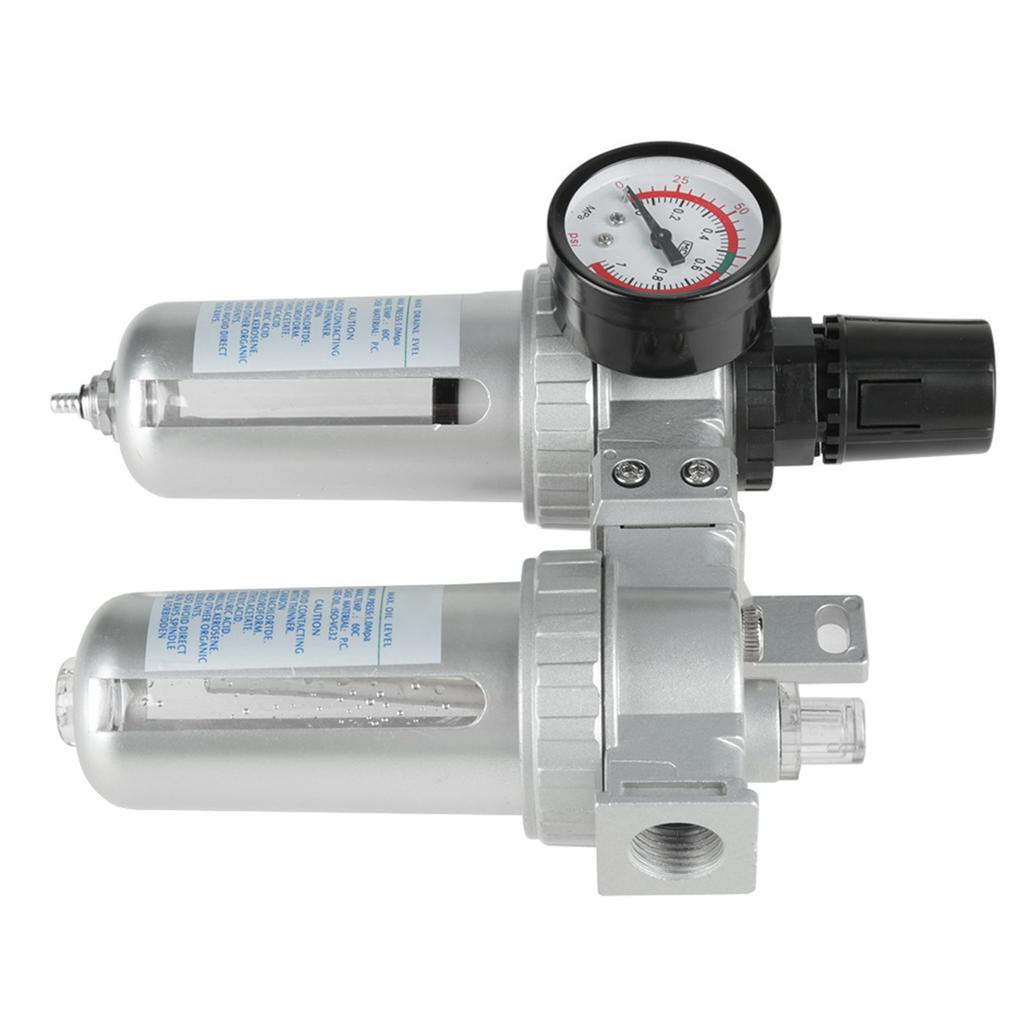 Kit di Strumenti Filtro Manometro Separatore Olio Acqua Regolatore per Compressore d'Aria 12"