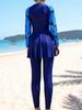 2026 New Sun-Protective Zipper Swimwear: Long Sleeve Two-Piece Swimsuit with Long Pants, Middle Eastern Conservative Style
