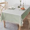 Table Decor Linen Plaid Tablecloth Pastoral Style Antifouling Table Runner Waterproof Rectangular Desk Cover Wedding