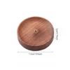 1PC Solid Walnut Incense Burner North American Style Wood Handmade Round Tea Ceremony Agarwood Holder Backflow Incense Burner