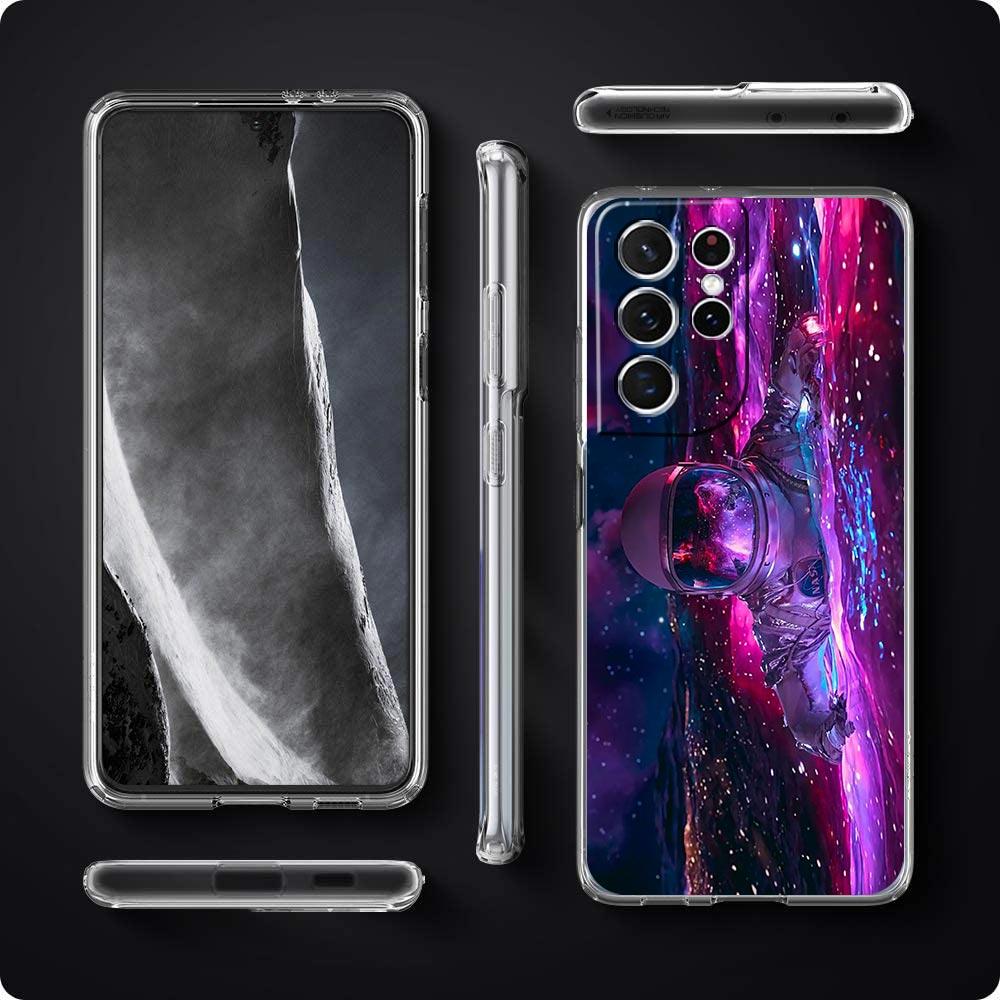 Cute Cartoon Astronaut Phone Case For Samsung Galaxy S22 S21 S20 FE Ultra 5G S10 S10E S9 S8 Plus Note 10 20 Clear Silicone Cover