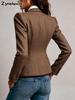 Women's Western Casual Patchwork Jacket Coat with Pockets with Fall Winter