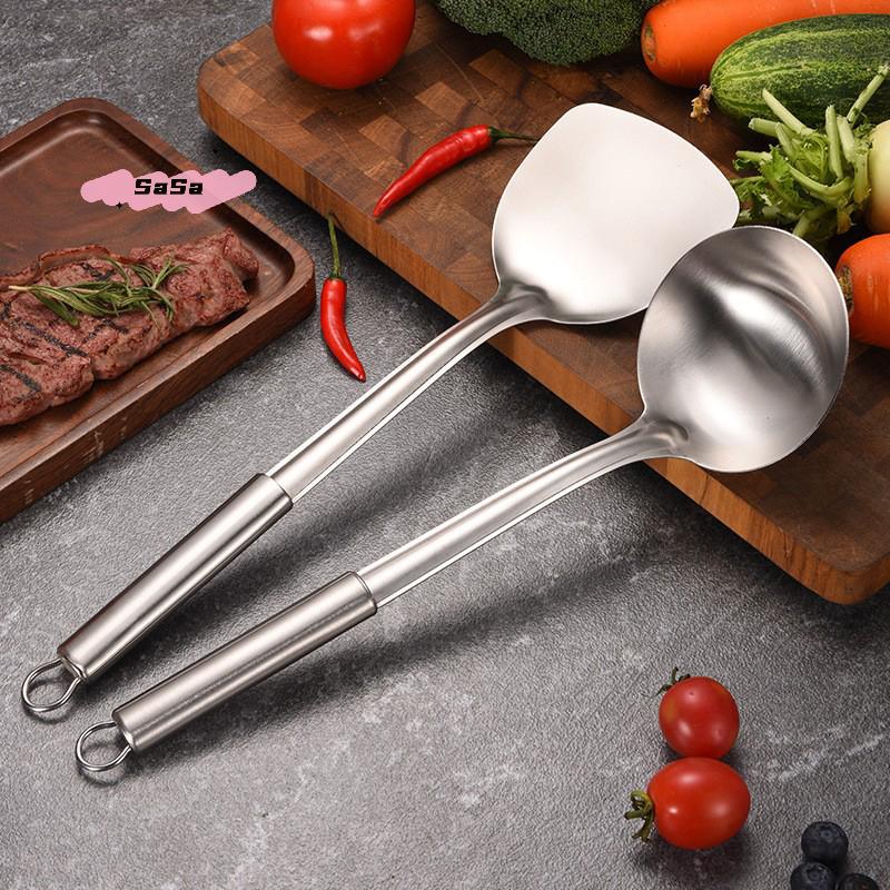 4Pcs Stainless Steel Kitchen Utensil Set Shovel Frying Spoon Soup Colander Spatula Kitchen Tools Set
