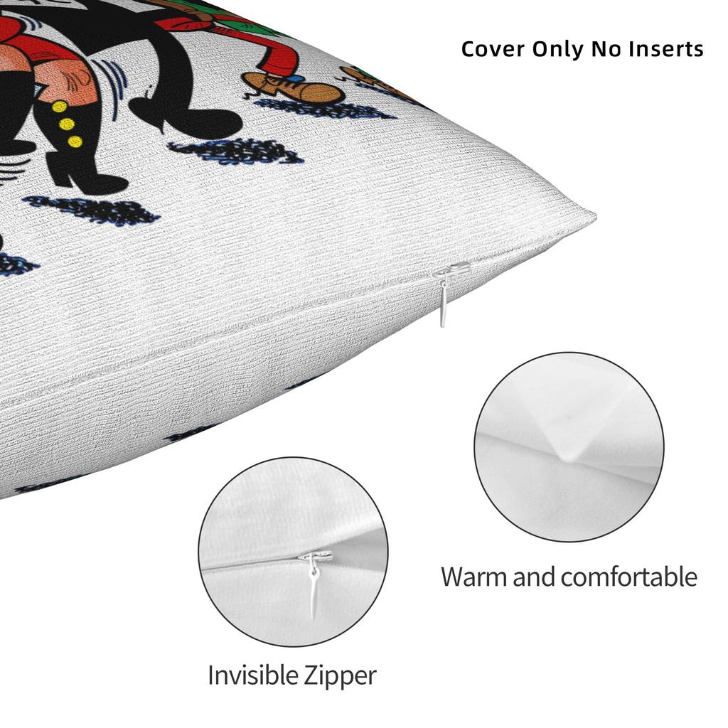 Mort & Phil Mortadelo y Filemón Pillow Case Square Pillow Cover Kawaii Pillowcases For Living Room Bed Chair