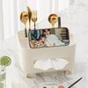 Luxury Waterproof Tissue Box: Multifunctional Desktop Paper Dispenser for Living Room and Bathroom, High-End Design with Creative Pull-Out Feature.
