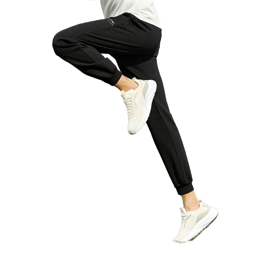 Li Ning Knitted Sweatpants Unisex Black Moderate Cuffed Pants AKLD394-1