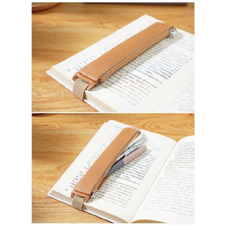 Leather Stylus Sleeve Portable Capacitive Pencil Case with Adjustable Elastic Band for Tablet Notebook Planner Folder