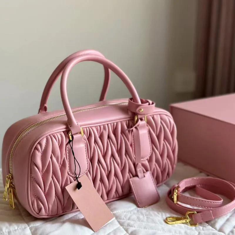 Light Luxury Women's Handbag Leather Sewn Print Multi-functional Makeup Bag