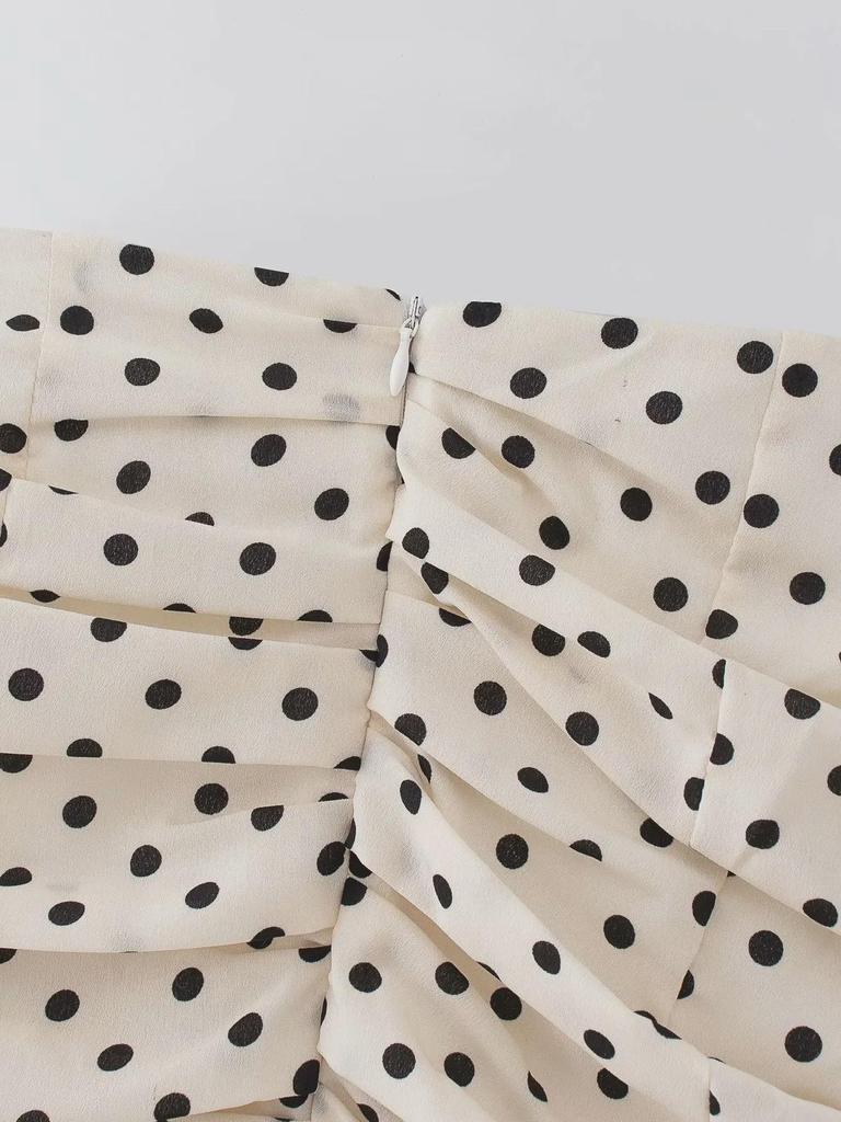 2021 Autumn Women's High Waist Irregular Polka Dot Zipper Skirt