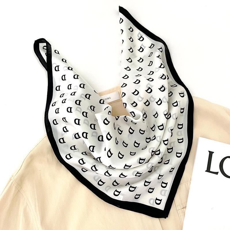 New European and American Decorative Silk Scarf for Women's Fashionable and Fashionable Summer Thin Sunscreen Multi-function Square Scarf