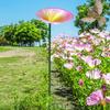 Bee Feeder Post, Ground In Flower Shape, Iron Metal Cup Bird Bath for Lawn, Yard, Outdoor