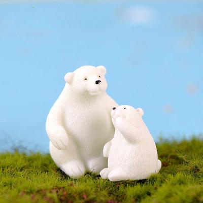 Mini figurines d'ours d'animaux de dessin animé, 2 pièces, en Pvc, artisanat en mousse, Terrarium, Micro paysage, décoration de jardin féerique