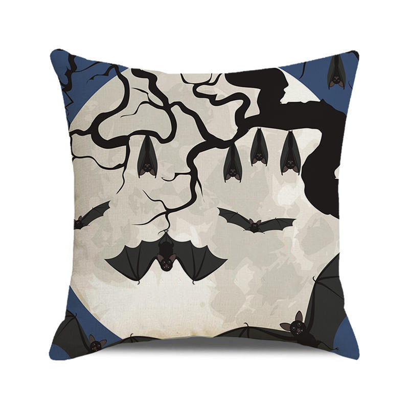 Halloween colorful pumpkin devil Digital printing short plush pillow covers for car sofa office cushion cover home goods