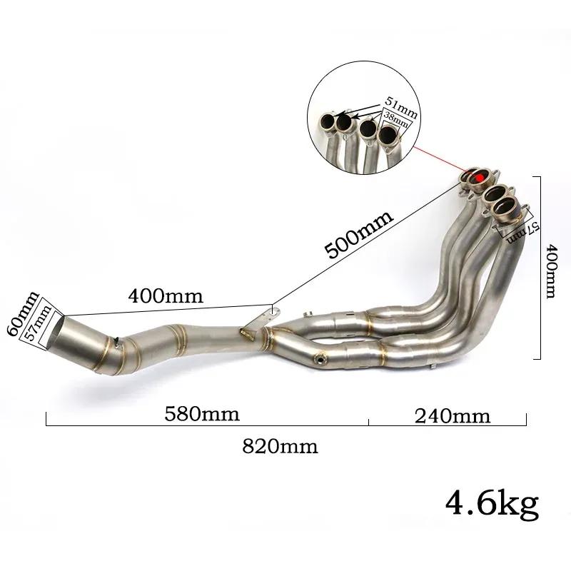 Slip-On FOR YAMAHA YZF-R1 MT10 2015 2016 2017-2023 Year Full Exhaust Pipe System Motorcycle Muffler Middle Front Header pipe