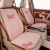 Universal Cute Women Car Seat Cover Four Season Auto Breathable Puff Fabric Anti-Slip Covers For Car Seat Protection With Pillow