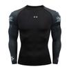 Herren Sport Fitness Langarm Kompressionsshirt Stretch Schnelltrocknend Atmungsaktiv Trainings Oberteil für Laufen Basketball