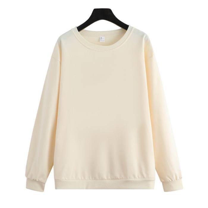 European & American Solid Color Round Neck Velvet Pullover Loose Sweatshirt - Long Sleeve 2023 Autumn/Winter Jacket
