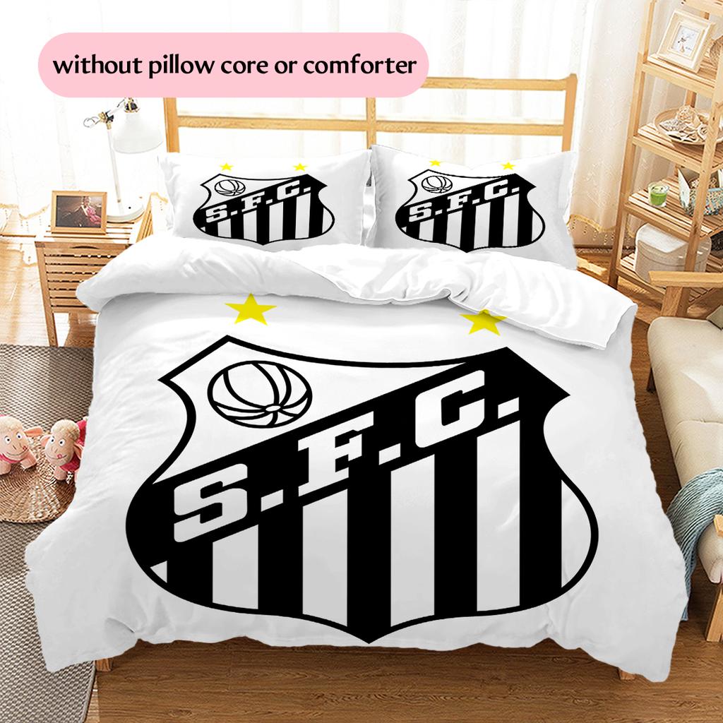 Santos FC Pattern Bedding Home Decoration Birthday Gift (1 * duvet cover + 2 * pillowcase, without core)