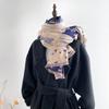 Autumn and winter travel photo outside with high-end shawl women's blanket scarf dual-purpose office blanket imitation cashmere scarf