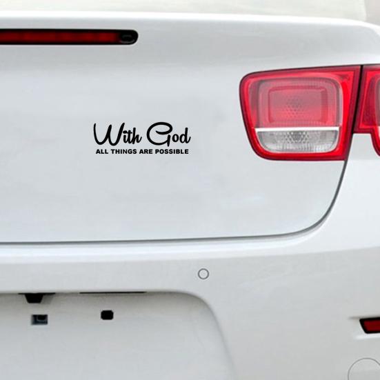 Med Gud Er Alt Mulig Bil Ting Er Vindu Kjøretøy Dekor Selvklebende Klistremerke