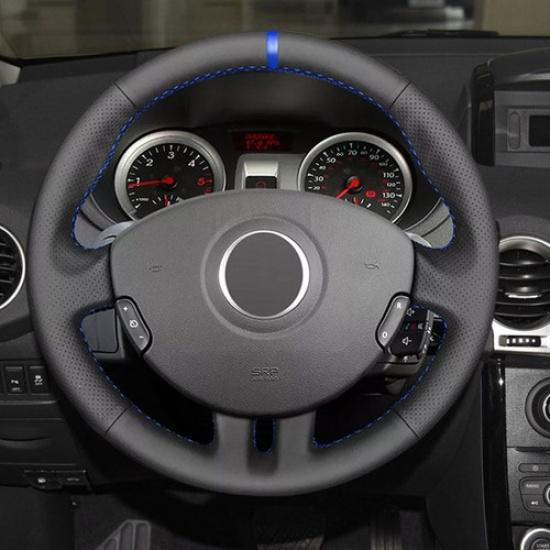 Black-Blue strip Steering Wheel Leather Cover For Renault Clio 3 RS 2005-2013