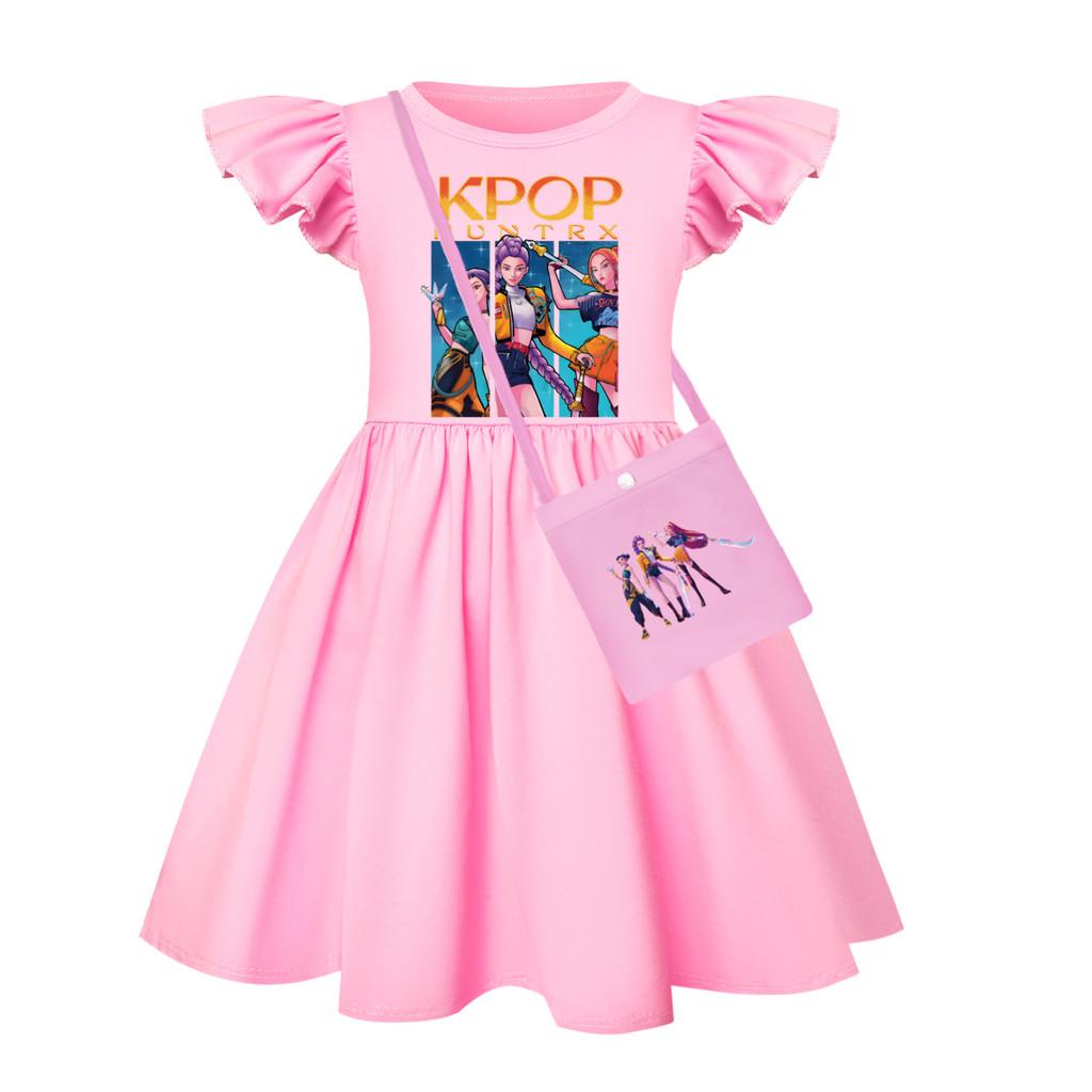 Vestido de Dormir Curto Kpop Demon Hunters Girl com Barra Franzida Para Conforto Ki