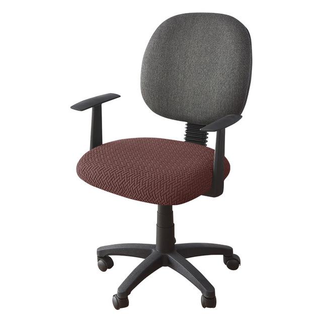 Jacquard Computer Chair Cover T -Shaped Elastic Spandex Stretchy Dining Chair Covers For Office Home Anti -Dirty Removable Round Seat Slipcovers