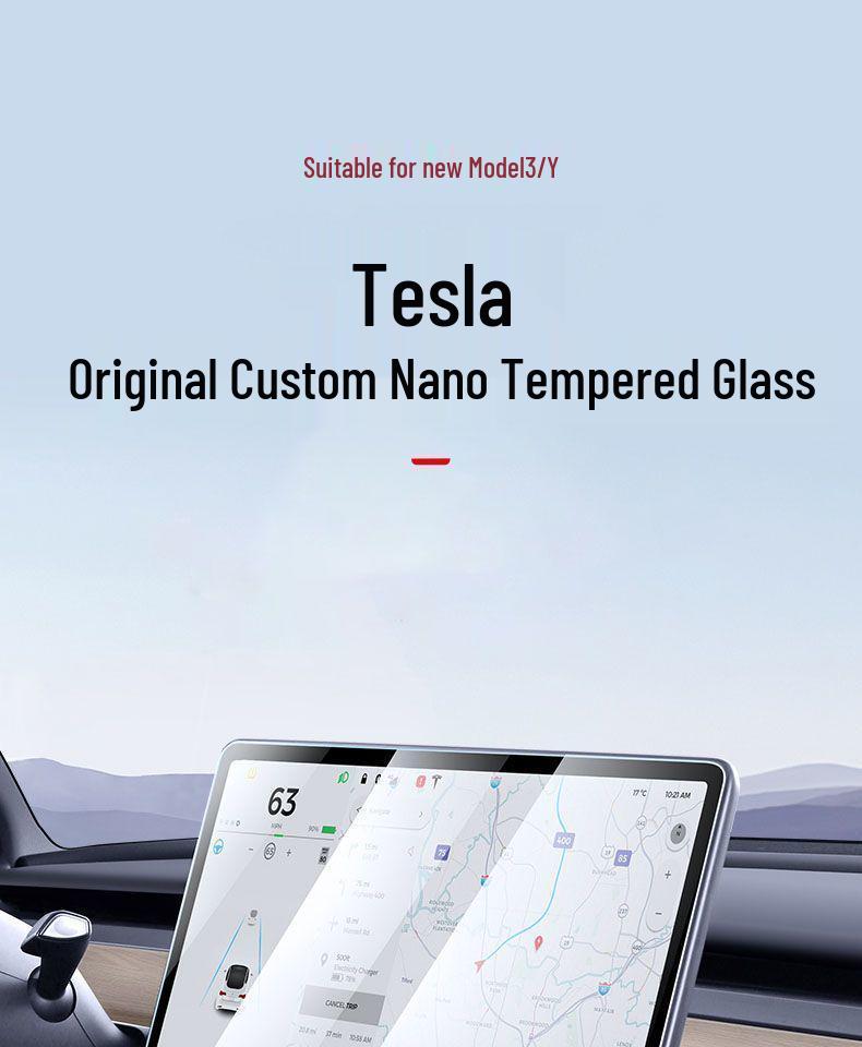 Tesla Model Y/3 2025 Edition: Ultra-Klares gehärtetes Glas für Mittelkonsole & hintere Armlehne