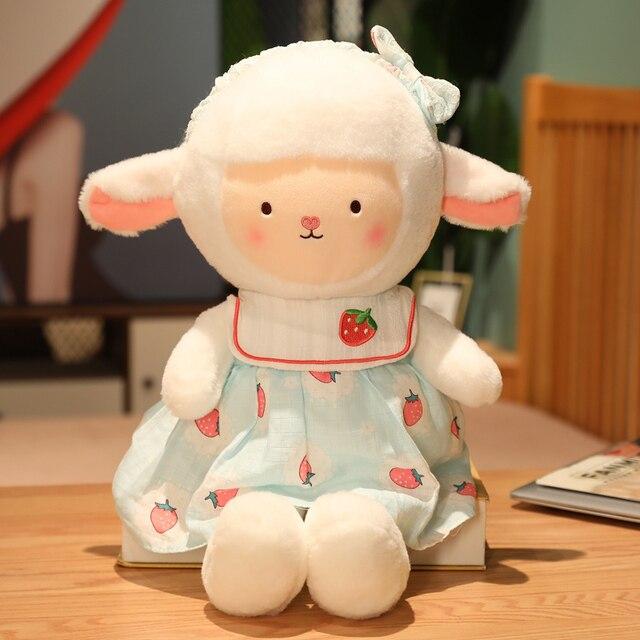 

Прекрасные плюшевые игрушки в виде овец, каваи, куклы из альпаки, мягкая мягкая подушка с милыми животными для детей, подарок на день рождения 35cm синий