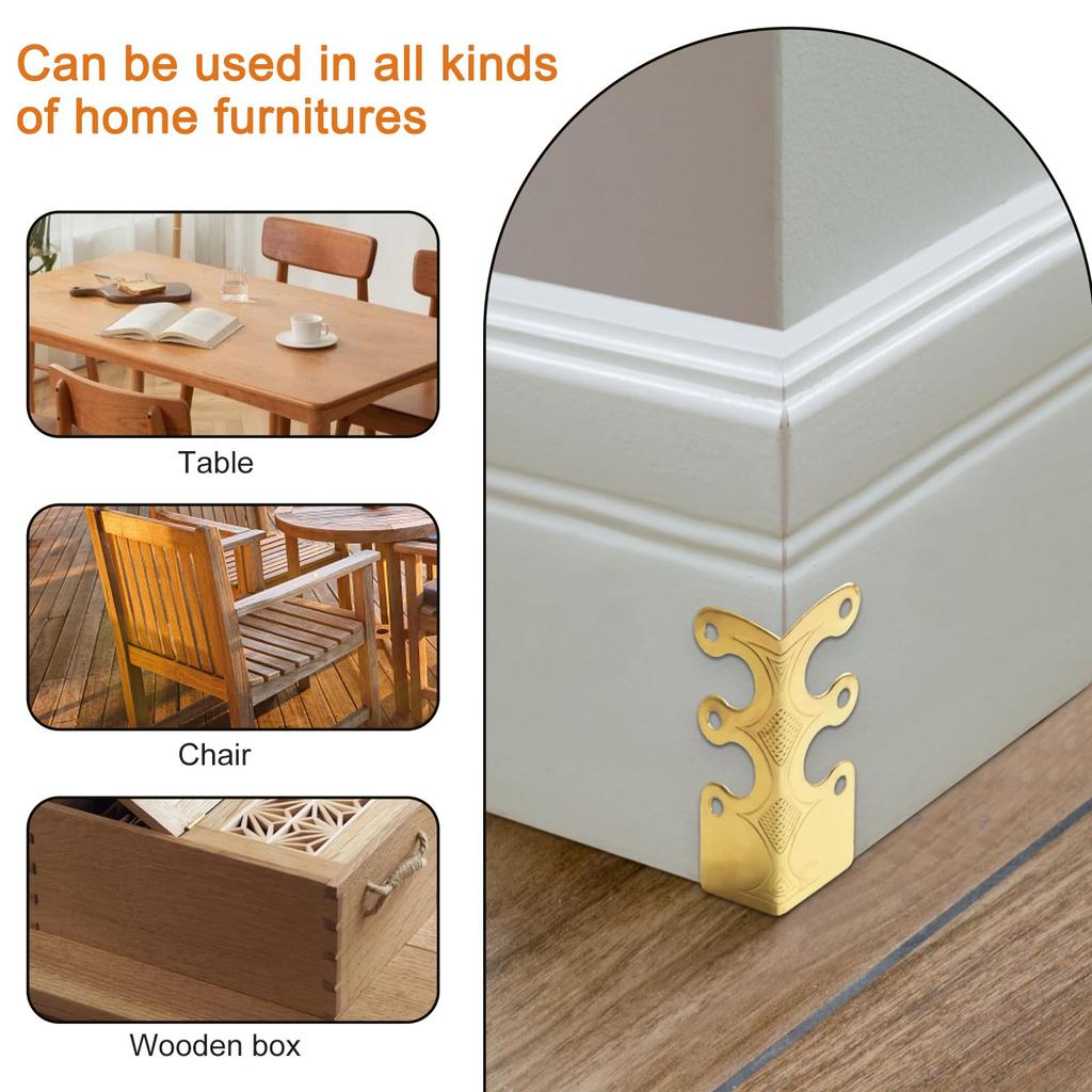 Skiffers Ochranné rohy soklové lišty, Rustikální vintage kovový chránič rohu, Dekorativní ochrana soklové lišty, Mosazná podlahová lišta