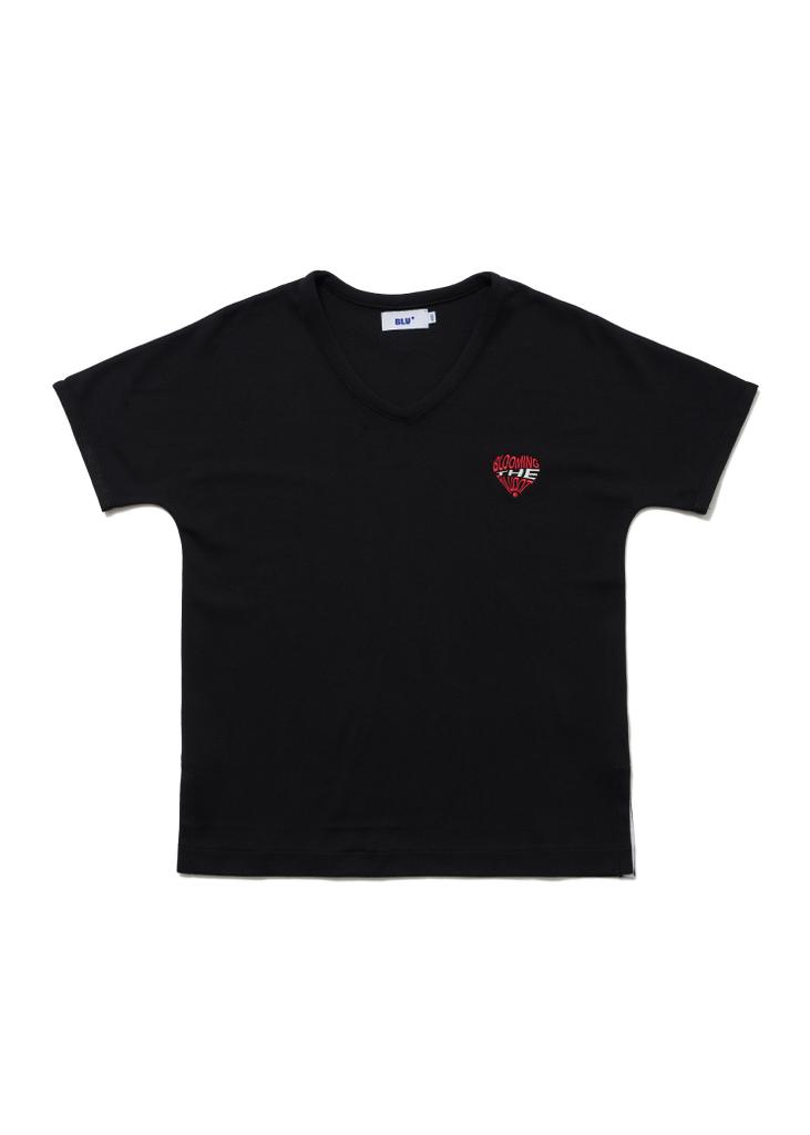 BLUDOT V-Neck Short Sleeve T-Shirt_Bk