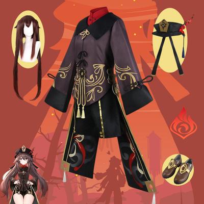 Spiel Anime Hutao Cosplay Kostüm Schuhe Uniform Perücke Chinesischen Stil Halloween Kostüme für Frauen Spiel Hu Tao