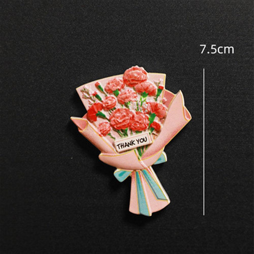Simulation Sunflower Rose Flower Refrigerator Sticker Three-Dimensional Simple Resin Magnetic Kitchen Decoration Gift