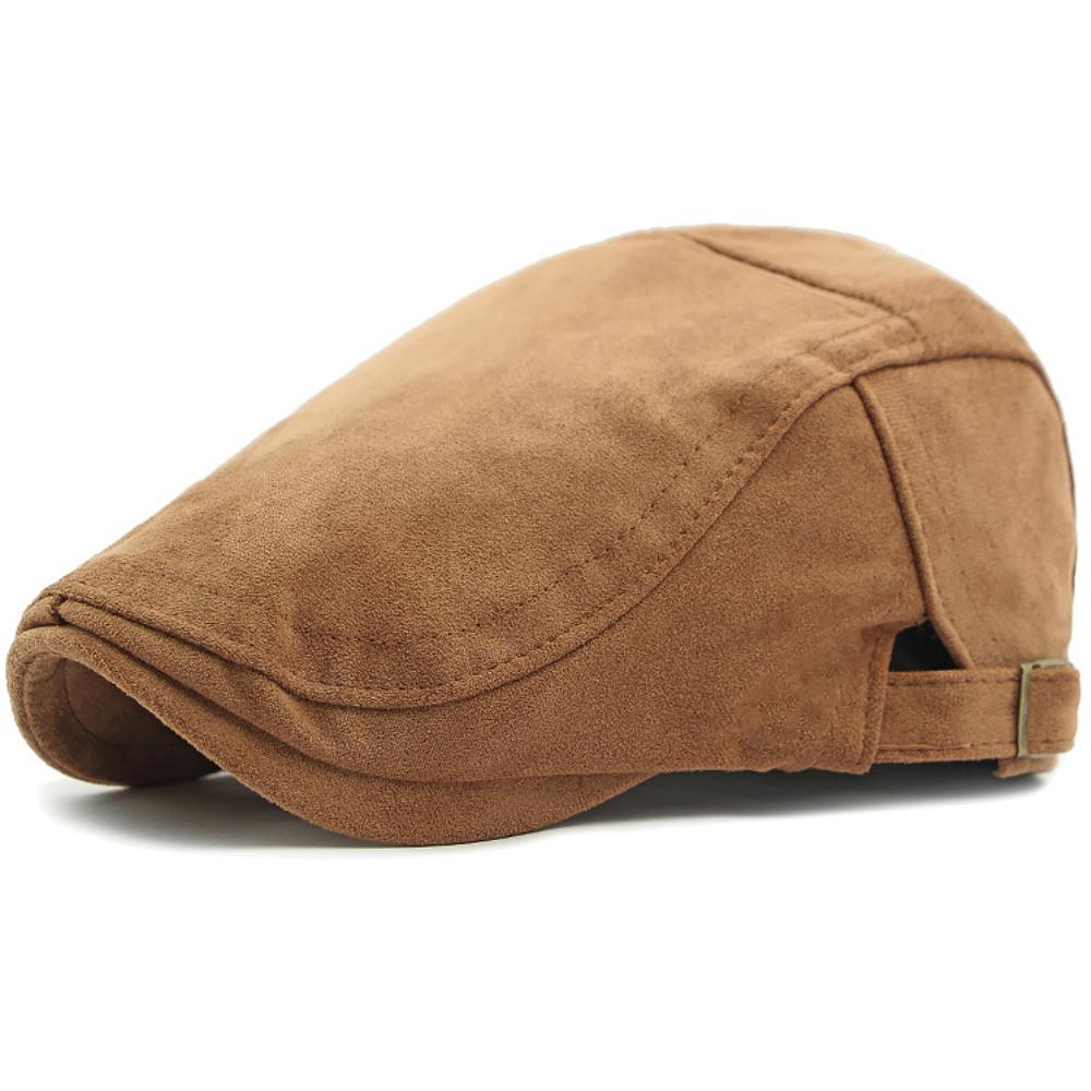 

HT4954 Berets Men Women New Autumn Winter Hat Retro Artist Painter Suede Beret Hat Male Female Ivy Flat Cap Adjustable Beret Cap 55-59cm Adjustable