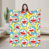 Doraemons Flannel Blanket  Soft Warm Throw Blanket for Home Decor Travel Funny Bedspread Sofa Bed Cover