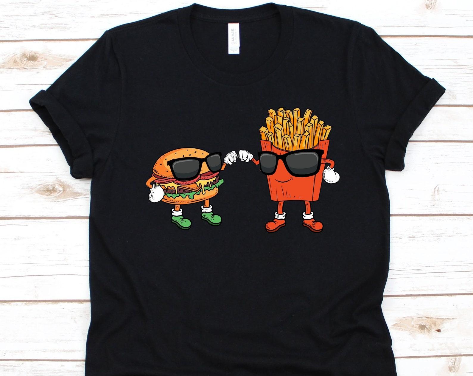 Cool Cheese Burger And French Fries Shirt, Gift For French Fries Lovers, Burger Graphic, Finger Chips, Curly Fries, Shoestring Fries Design XL