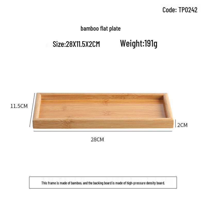 Handcrafted Japanese Orchid Rectangular Wooden Tea Tray with Custom Logo for Hotels and Restaurants