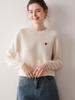 Women's 2025 Round Neck Embroidered Heart Cashmere Sweater - Gentle, Fashionable & Versatile