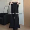 Black Micro-pull Suit Pants Women's New Autumn High-waisted Thin Small Casual Thin Large-size Horseshoe Pants