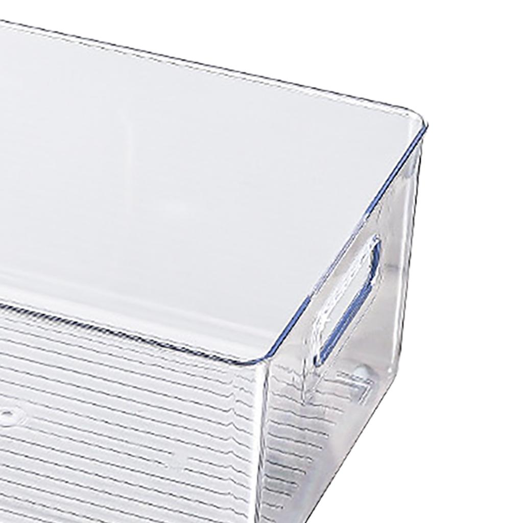 Bokförvaringsbehållare Transparent Mångsidig Bokförvaringsorganisatör Behållare Låda med Handtag för