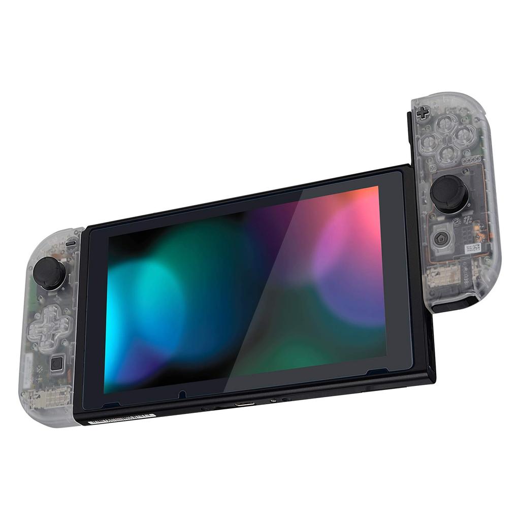 eXtremeRate Handheld Controller Shell Case Key Compatible with Switch Housing Made of Clear Material and Compatible with Switch OLED Comes with a Full