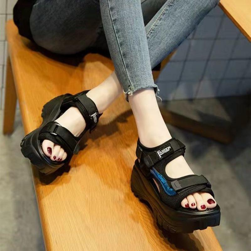 Women's Sports Sandals Summer New Beach Casual Shoes Muffin Thick Bottom Soft Bottom Height Increasing Non-Slip