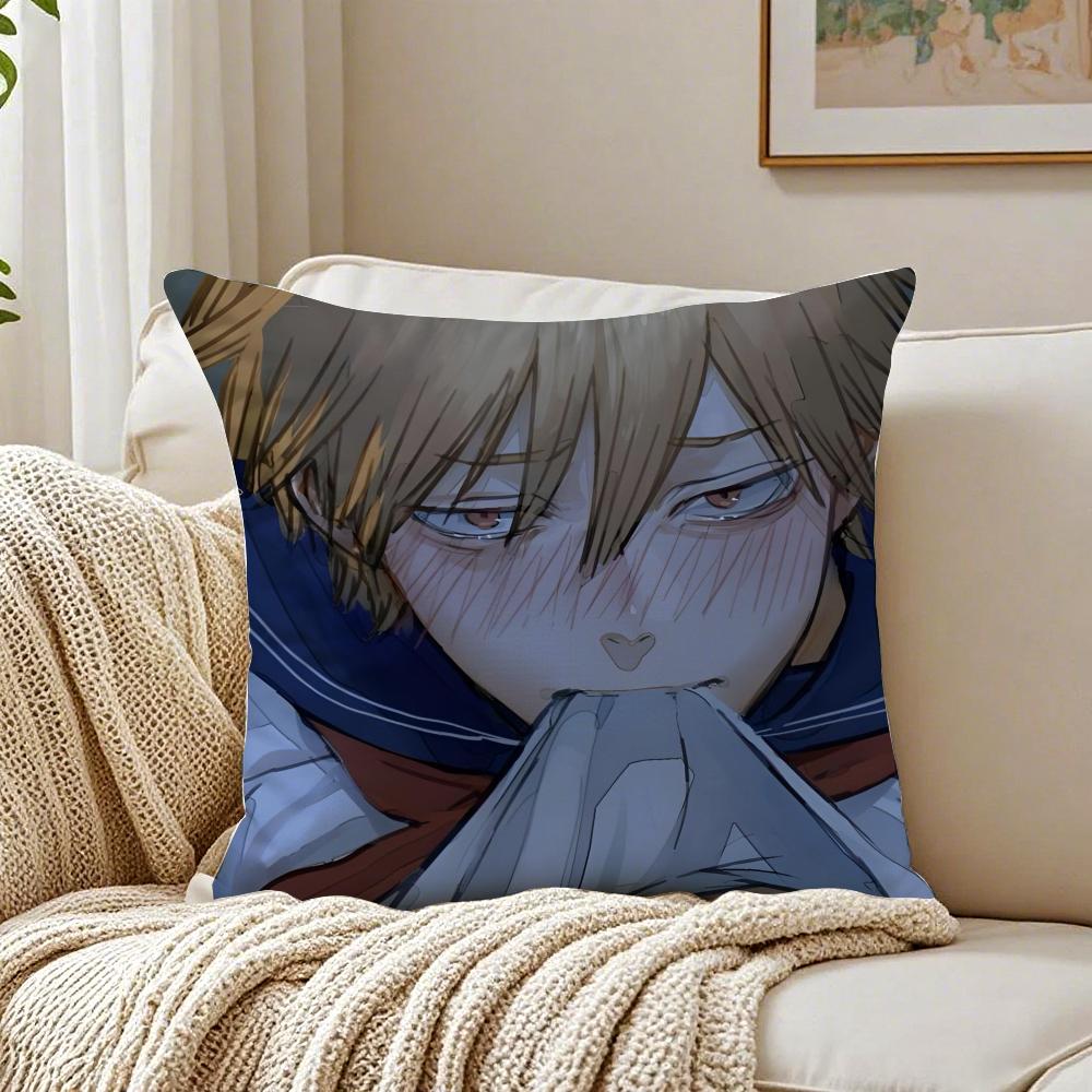 Feurige japanische Manga Kettensägenmann Kissenbezug Kissenbezug Milbenschutz Wohnzimmer Sofa Dekor Kissen Zimmer
