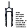 BOLANY Vidlice na sněžný bike 20/26" Slitina hořčíku Vzduchová vidlice Zdvih 120 mm Tlumič Odpružení 4.0 Fat Tire Vidlice Příslušenství pro kolo